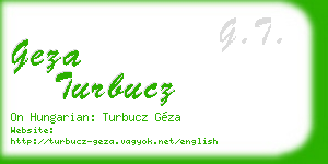 geza turbucz business card
